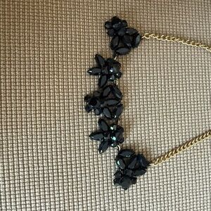JCrew Elegant Black and Gold Floral Necklace